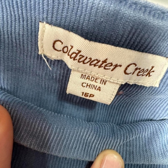 Coldwater Creek Light Blue Corduroy Fabric - Picture 2 of 5